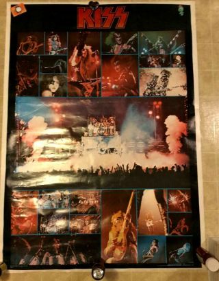 Kiss Alive Vintage 1st Jumbo Poster 42”x 58” 1976 Aucoin Boutwell Rare