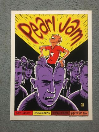 Pearl Jam Randalls Island 1996 Ames Concert Poster Ben Harper