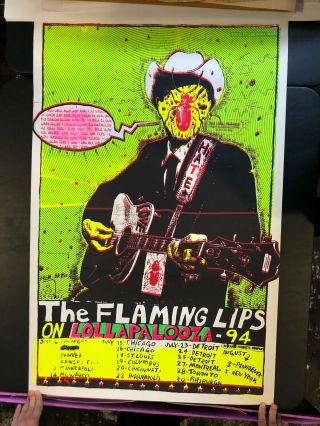 Flaming Lips - 1994 Wayne Coyne Silkscreened Gig Poster - Lollapalooza