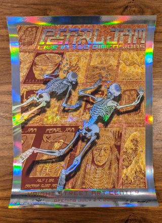 Pearl Jam Rare Emek Live In Two Dimensions Opening Sunset Foil Ap Xx/10 Poster