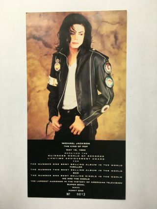 Rare Michael Jackson Signed Photo Provenance From Guiness World Records