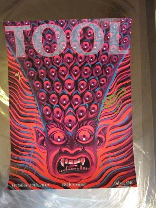 Tool Alex Grey Tulsa 2019 Band Signed Gig Poster Guardian Screen Print Rare