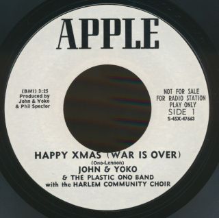 Beatles Very Rare 1972 John Lennon " Happy Xmas (war Is Over) Promo Issue 45 Nm