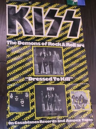 Kiss Dressed To Kill Lp Promo Poster 1975 Casablanca Gene Simmons Paul Stanley