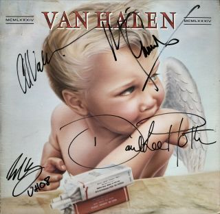 Van Halen 1984 Lp Originally Autographed By Roth Eddie Alex Michael