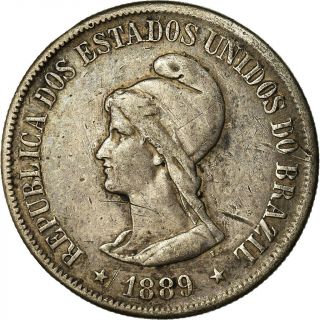 [ 459784] Coin,  Brazil,  500 Reis,  1889,  Vf,  Silver,  Km:494