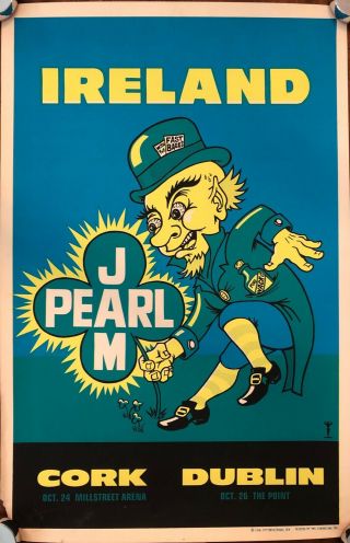 1996 Pearl Jam Poster Cork Dublin Ireland Ames First Edition