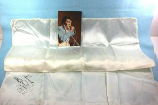 Vintage Elvis Presley White Signed Scarf “ Sincerely Elvis Presley “