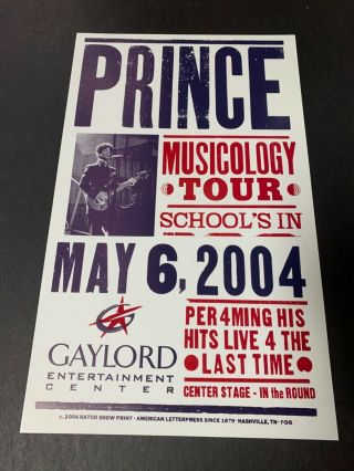 Prince Musicology Tour 04 Gaylord Nashville Tn Hatch Show Print Poster