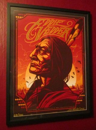 Eddie Vedder Minneapolis 2011 Munk One Poster Print Ap S/n Pearl Jam