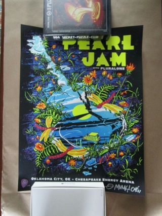 Pearl Jam Oklahoma City Munk One Ap S/n Poster Print 2020 Okc Signed Numbered