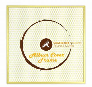 Golden State Art,  12.  5 X 12.  5 Aluminum Vinyl Record Cover Frame (gold)