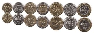 West African St.  - Set 7 Coins 5 10 25 50 100 200 500 Francs 2004 - 2012 Unc