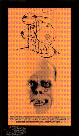 Signed Grateful Dead Janis Joplin 1967 Trip Or Freak Aor 2.  183 Poster 17/250