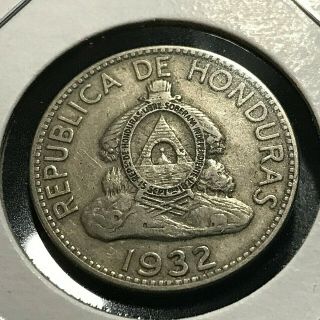 1932 Honduras 10 Centavos De Lempira Coin