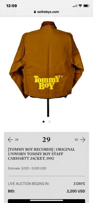 Tommy Boy Records - Staff Carhartt Jacket,  1992 -