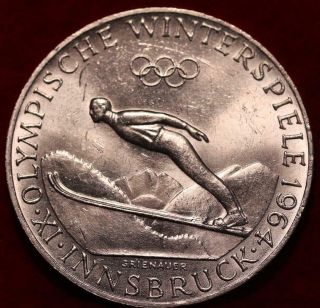 Uncirculated 1964 Austria 50 Schilling Winter Olympics Silver Foreign Coin