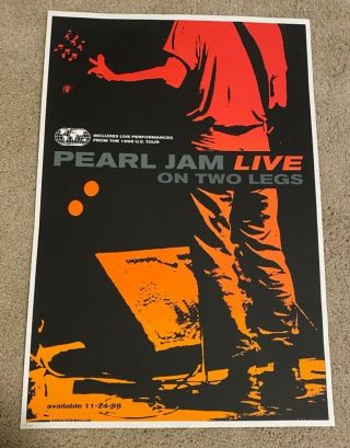Pearl Jam.  1998 Live On Two Legs Concert Poster S&n Ames