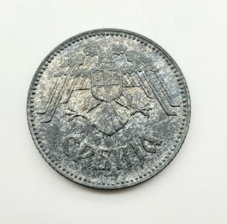 Better Date - 1943 German Occupied Serbia 10 Dinara World Coin KM 33 2