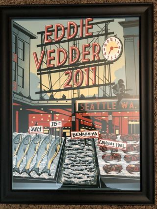 2011 Eddie Vedder Seattle Concert Poster By Munk One
