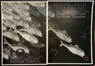 2012 Tool Band Signed Concert Poster Lithograph Set Dallas,  Tx Adam Jones Wow