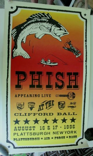 1996 L/e Phish Clifford Ball Poster Plattsburgh Air Force Base Ny
