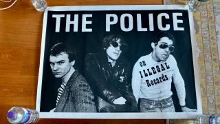 The Police 1977 Promo Illegal Records Poster 1st 7 " Sting Punk Rock Kbd