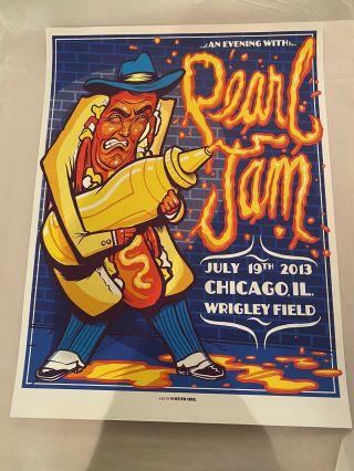 Pearl Jam Poster Wrigley Field Chicago July 19 2013 Munk One