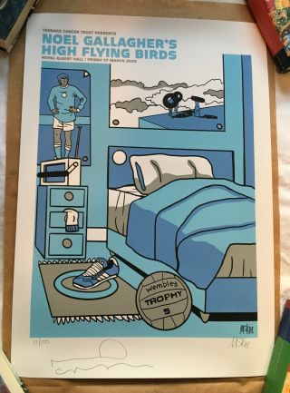 Pete Mckee Noel Gallagher Signed Limited Edition Print Oasis High Flying Birds