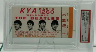 Beatles 1966 Candlestick Park Ticket Stub Historic Last Show Psa 4