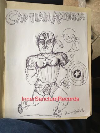 Daniel Johnston Artwork Poster Handbill One Of A Kind - Captain America