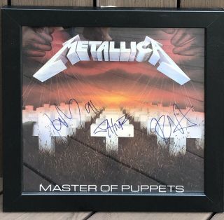 Metallica Master Of Puppets Album Vinyl Lp Signed Autographed Framed Beckett Loa