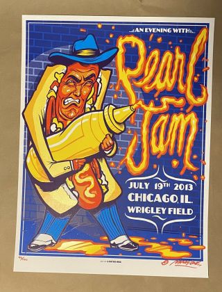 Pearl Jam Poster Wrigley Field Chicago July 19 2013 Munk One Ap Edition Sn
