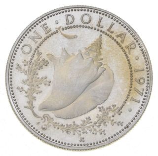 Silver - World Coin - 1971 Bahama Islands 1 Dollar - World Silver Coin 361