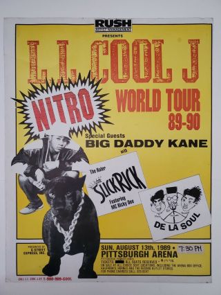 Ll Cool J Nitro Rap Concert Poster Slick Rick De La Soul Big Daddy Kane Hip Hop