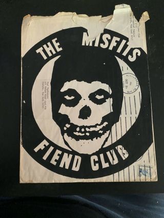 Misfits Fiend Club Og Envelope & Flyers Danzig Nyhc Punk Sheer Terror