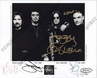 Black Sabbath 8x10 Photo,  Fully Signed Ozzy Osbourne Tony Iommi Geezer Autograph