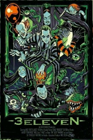 19 311 Halloween Freddy It Chucky Gizmo Glow Dark Movie Concert Poster 20/83 Sn