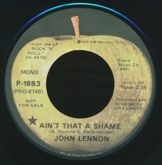 Beatles 1975 John Lennon Promo Only " Ain 