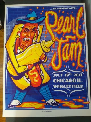 Pearl Jam Poster Wrigley Field Chicago July 19 2013 Munk One