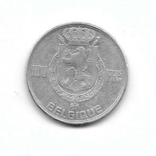 Belgium:1954 100 Francs French Silver F,