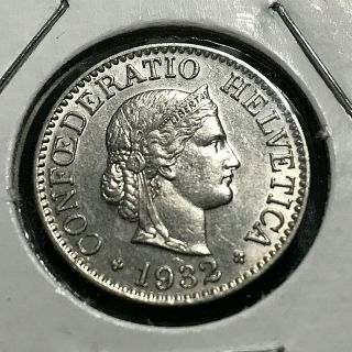 1932 Switzerland 10 Rappen Brilliant Uncirculated Coin