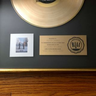 Pink Floyd RIAA Gold Record Award “Wish You Were Here” gold wood frame 3