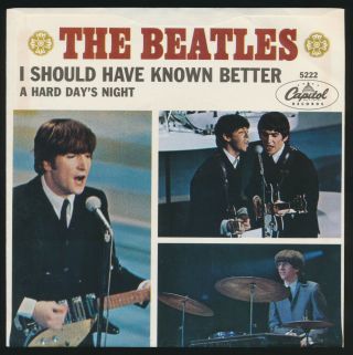 Beatles 1964 ' A HARD DAYS NIGHT ' PICTURE SLEEVE NEAR WC VERSION 2