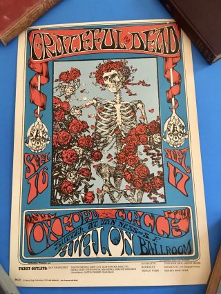 Grateful Dead Skull & Roses Fd - 26 (3) Bindweed Iconic Concert Poster Nm