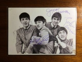 The Beatles Fan Club Signed Post Card 1964 Autographed Beatles Card Caiazzo Loa