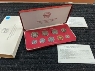 1977 Republic Of Malta 9 - Coin Proof Set Complete - 580