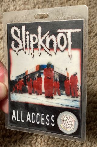 Slipknot All Access 1999/2000 World Domination Tour Laminate Pass 100 Authentic