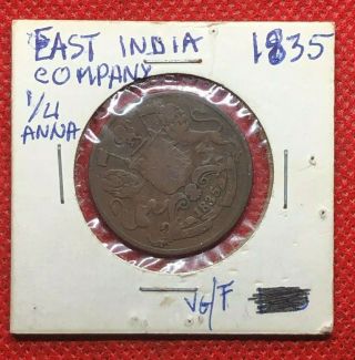 1835 British East India Company 1/4 Anna
