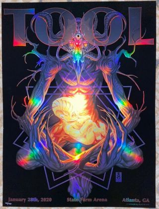 Tool Poster Atlanta State Farm 2020 Concert Tour Limited Edition Holographic